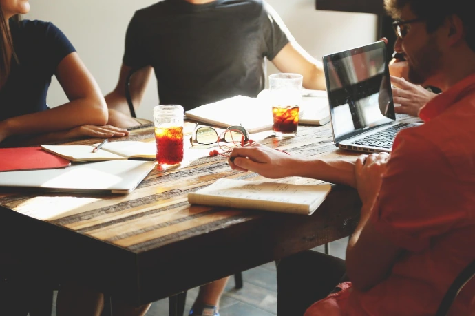 professional meeting between several people